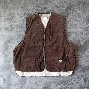 90s 캐나다제 HWC 보아 안감 코듀로이 지퍼 베스트