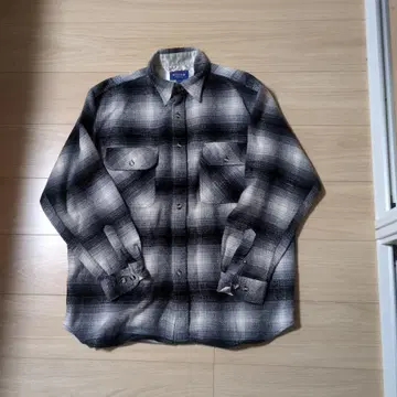 90sHILL CROP 긴팔 울 옴브레 셔츠 M 사이즈