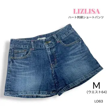 L063 LIZLISA 하트 자수 데님 숏 팬츠 M 00s