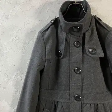 빈티지 다크 컬러 코트 플레어 코트 에폴렛 심플 HD7