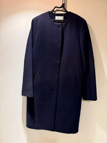 BEIGE 노카라 네이비 코트