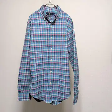 랄프 로렌 옥스퍼드 여성용 L 체크 마드라스 타탄