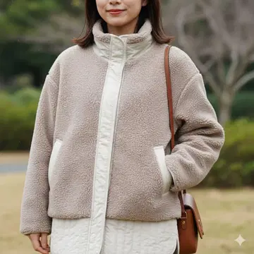 야마다야 Vin 스콧 클럽 보아 플리스 자켓 여성용 베이지