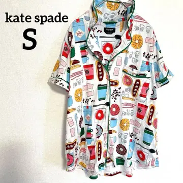 한 점뿐인 kate spade [ S ] 음식 모티브 반팔 셔츠 컬러풀
