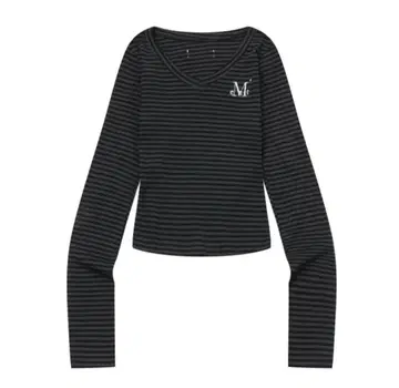 mucent 무센트 스트라이프 긴팔T셔츠 V넥