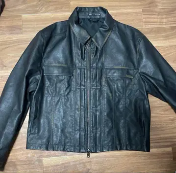 ZARA 블랙 가죽 자켓 XL