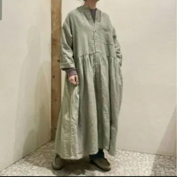 nest Robe 린넨 오미가라시 프론트 오픈 셔츠 원피스