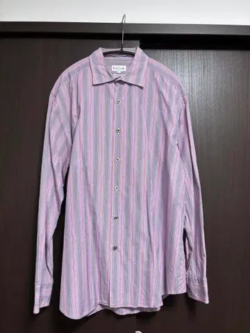 Paul Smith 스트라이프 패턴 긴팔 셔츠 XL 핑크