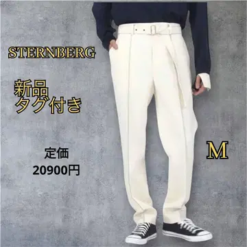 택 포함 새상품 STERNBERG 스탠버그 스티치 스트레이트 팬츠 화이트