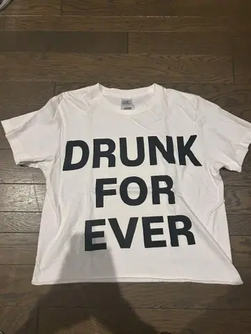 DRUNK FOR EVER 티셔츠 S 화이트