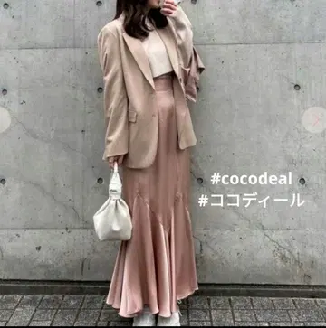 COCO DEAL 새틴 피쉬테일 머메이드 스커트