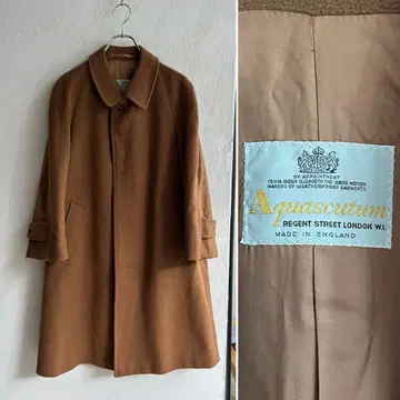 잉글랜드제 80S Aquascutum 캐시미어 스텐카라 코트