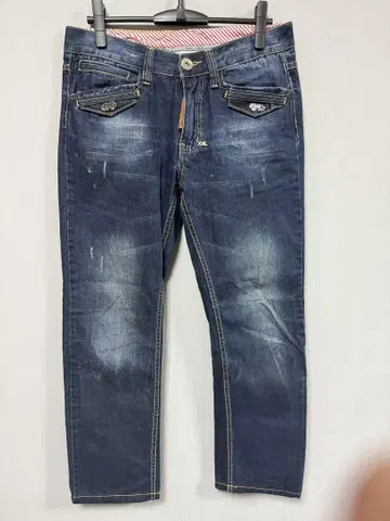 [ 새상품급 ] 프랭키모레로 32인치 데미지 가공 스트레이트 데님 청바지