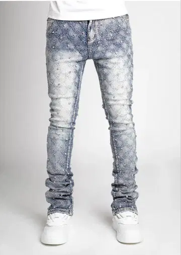 GUAPI Aqua Blue Embellished Denim Size30