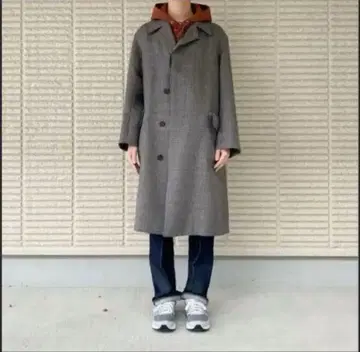 AURALEE 18aw 더블 페이스 체크 롱 코트