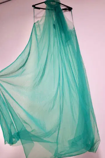 Anthropologie 쉬폰 롱 드레스 그린