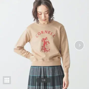 GOODROCKSPEED CORNELL 칼리지 로고 맨투맨 베이지