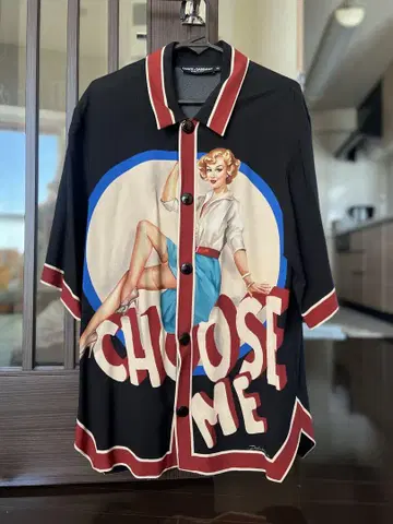 돌체앤가바나 프린트 레이온 셔츠/CHOOSE ME/스냅 버튼
