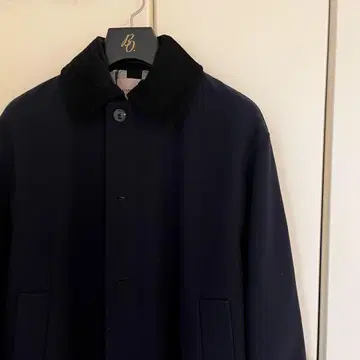 빔즈 리사이클 울 스텐카라 코트 네이비 체크 36