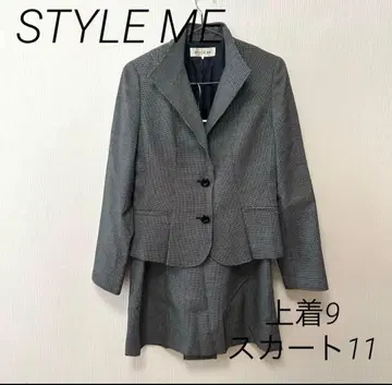 수트 STYLE ME 체크 무늬 정장 세트 자켓 스커트