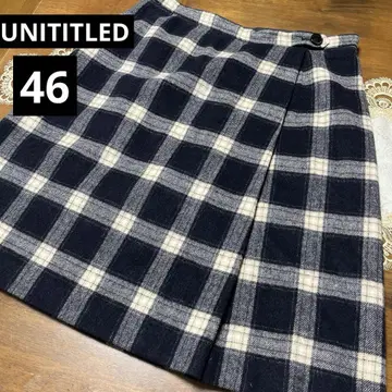 새상품급 빅 사이즈 46 언타이틀 종아리 기장 울 스커트 일본제