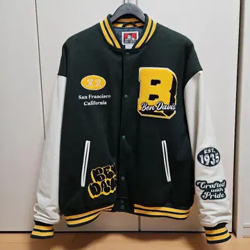 벤 데이비스 바시티 자켓 그린/화이트