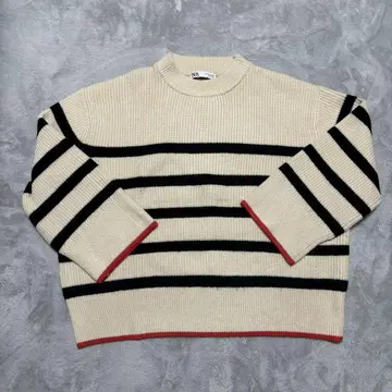 ZARA 미사용 스트라이프 긴팔 니트 스웨터 M 사이즈