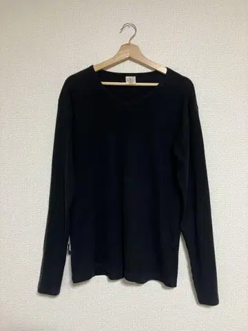 AVIREX U.S.A. 블랙 V넥 긴팔 티셔츠 X-Large