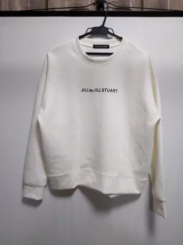 JILL by JILL STUART 로고 자수 맨투맨 트레이닝복 화이트