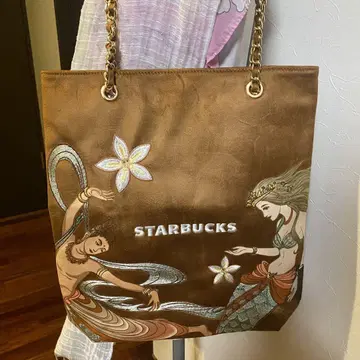 중국 한정 STARBUCKS 오리엔탈 아트 프린트&자수 토트백