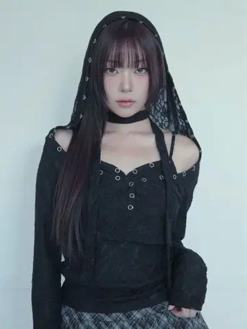 BUBBLES 후드 레이스 상의