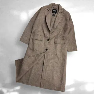 ZARA 자라 모헤어 울 헤링본 롱 코트 고급 원단 S ( C0