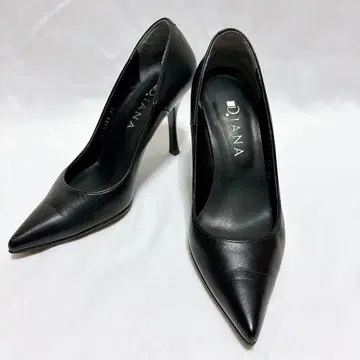 [새상품급] 다이애나 23cm 가죽 블랙 스틸레토 핑힐