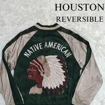[ 레어 ] HOUSTON 리버서블 자수 스카잔 아메리카 원주민