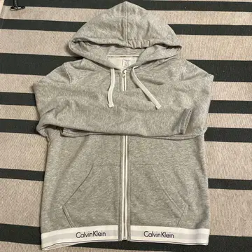 Calvin Klein 그레이 후드티 풀 집업