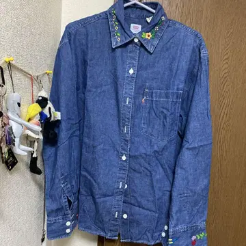 Levi's 데님 블루 긴팔 셔츠