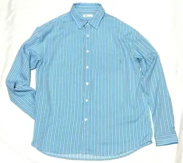 tk.TAKEO KIKUCHI 블루 스트라이프 셔츠 스몰 칼라 XL