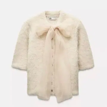 최종 가격 인하 ZARA 오간자 리본 니트탑