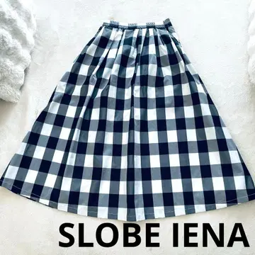 SLOBEIENA 슬로브 이에나 깅엄 체크 타프타 랜덤 턱 스커트