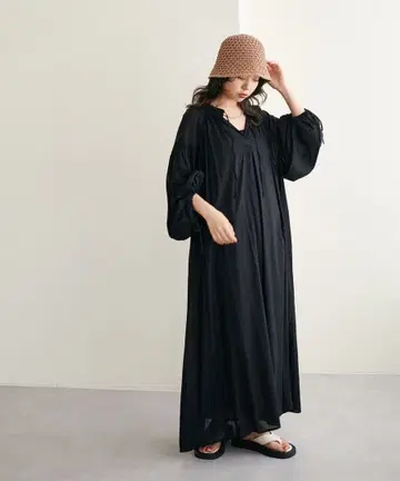 24SS 라루타 볼륨 슬리브 롱 원피스 맥시
