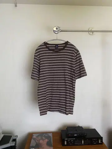 00's gap border tee / brown pink