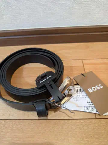 BOSS 로고 루프 가죽 벨트 M 사이즈