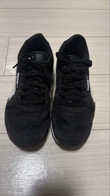 PUMA 푸마 블랙 화이트 스니커즈 여성용