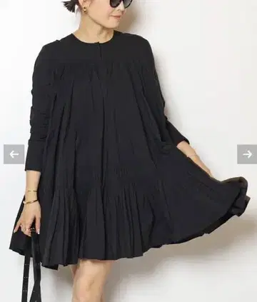 새상품급 MARILYNMOON TIERED DRESS 블랙 원피스