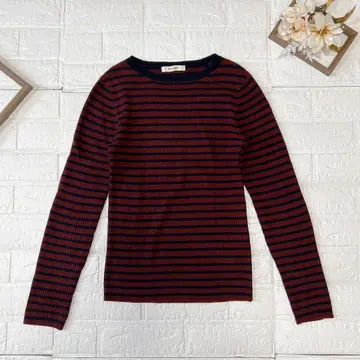 MOUSSY 마우지 보더 긴팔 니트 티셔츠 사이즈 1