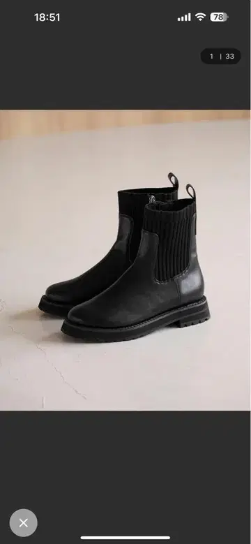 스트레치 숏부츠 (힐 3cm) 발수