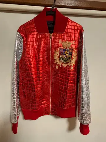 DRESS CAMP 드레스캠프 바시티 자켓 빨간색/은색