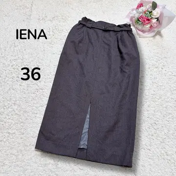 [ 이에나IENA ] 울 I라인 프론트 슬릿 내로우 롱 스커트 스트레치