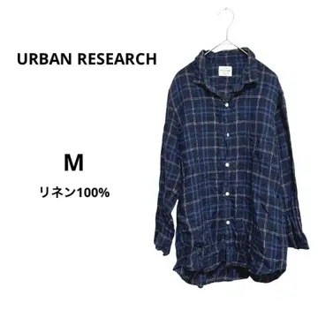어반 리서치 셔츠 체크 린넨 상의 겉옷 긴팔 얇은 소재 린넨 M