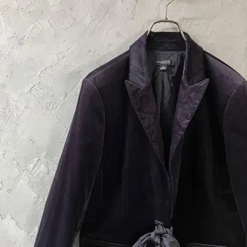 ANN TAYLOR 테일러드 자켓 스웨이드 느낌 리본 보라색 LO18
